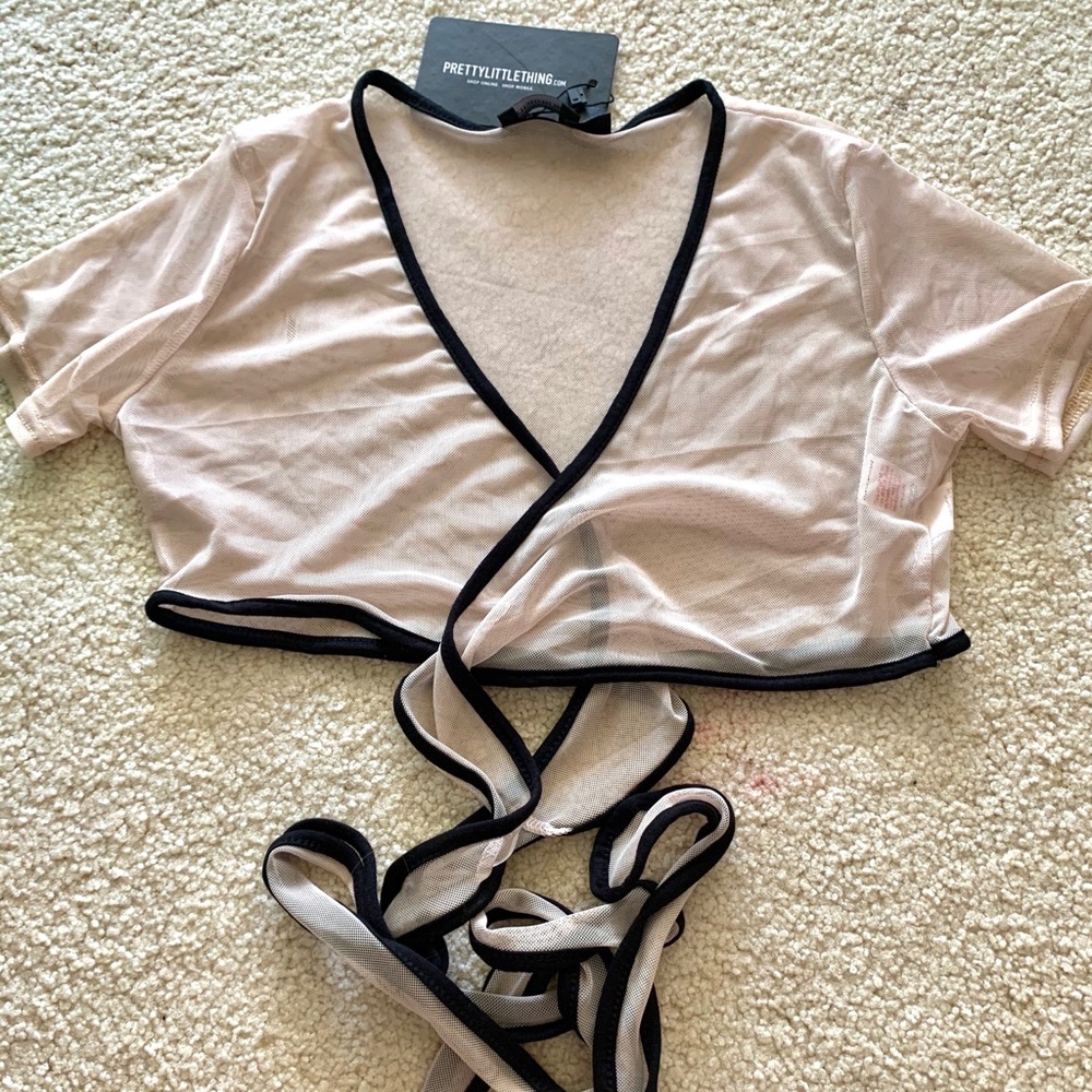 Nude mesh wrap overtop